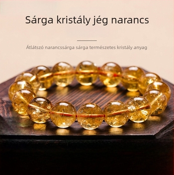 Yizhiran kristály karkötő, természetes sárga citrin, uniszex