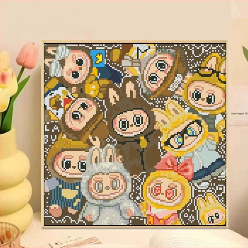 Keresztszemes hímző készlet — 11ct vászon, Cartoon/Anime mintával, modern stílus, keresztszemes hímzés