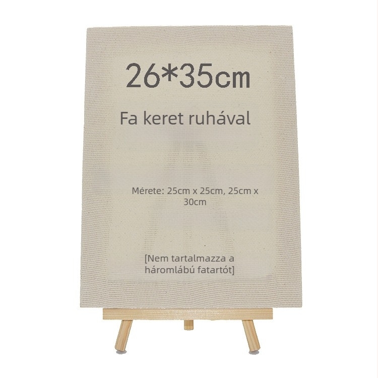 Punch needle hímzőkészlet 11-count pamut anyagon, fa kerettel