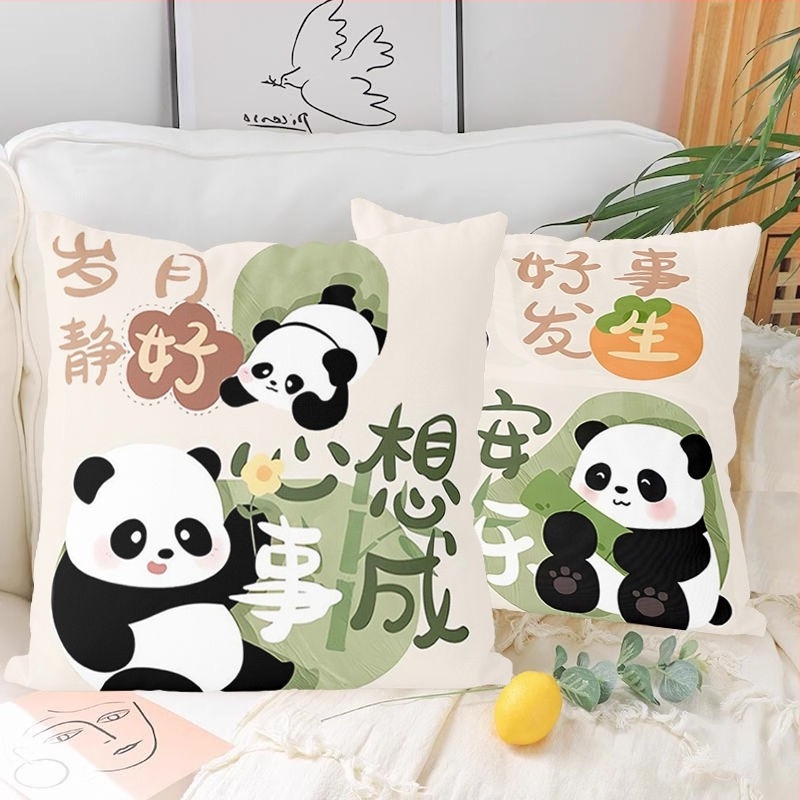 Panda motívumos keresztszemes párna készlet, 9CT anyag, műanyag lemez, stílus: új kínai