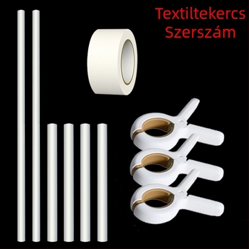 Keresztszemes cső és hímzőanyag-tekercs klipek — műanyag lemez, 9ct, nordic stílus