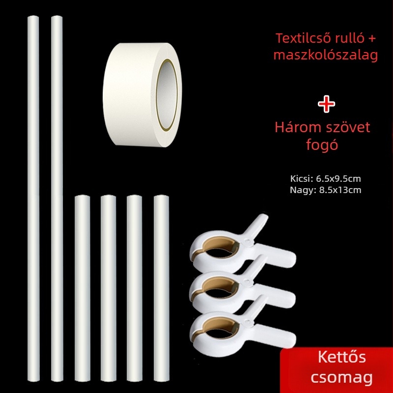 Keresztszemes cső és hímzőanyag-tekercs klipek — műanyag lemez, 9ct, nordic stílus