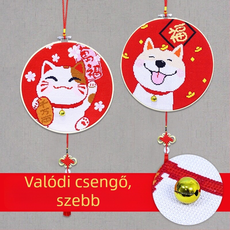 Nappalihoz szánt keresztszemes készlet, kínai stílusú sorozat, 9-count vászon, műanyag lemez, egyszerű és modern dizájn