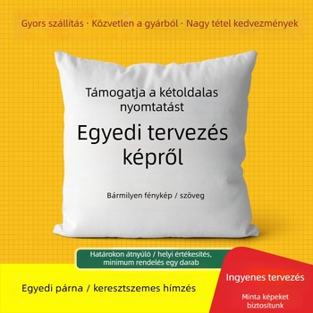 Keresztöltés párna – figura minta, len anyag, 11CT, modern minimál stílus