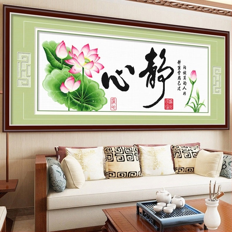 Mona Lisa keresztszemes készlet nappaliba – 2022-es új modell, modern minimalist dizájn, nyugodt lótusz illat, DIY varrás