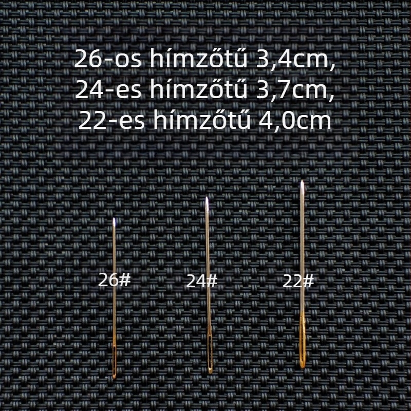 Keresztöltés tű Nr. 24, 3 szálas hímzéshez, kompatibil közepes, kicsi és nagy rácsokkal, talpba való hímzéshez