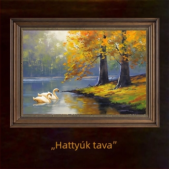 Hattyú-tó: európai stílusú táj keresztszemes készlet pamut vásznon, kis hímzés a nappalira és a hálószobára, kézimunka