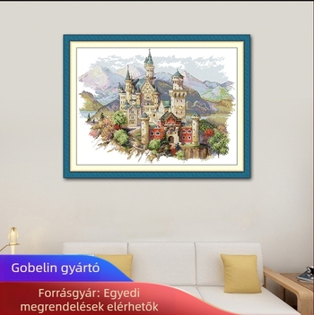 NKF 13 Kastély Keresztszemes Készlet, 11CT, Pamut, Táj, Romantikus DIY Hímzés