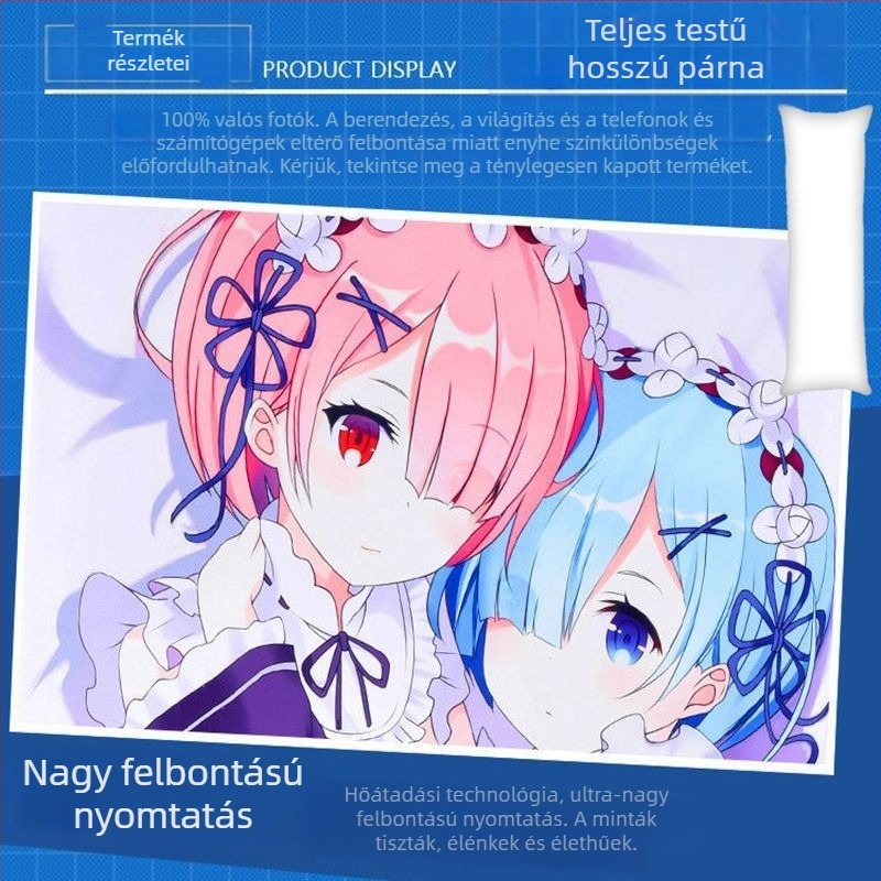 Hosszú testhez illő párnahuzat anime mintával, testreszabható nyomtatás, széles mintaválaszték