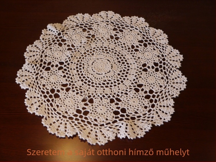 Csipkés horgolt placemat, négyszögletes, rácsmintás, anti-gyűrődés, spandex elasztikus rost