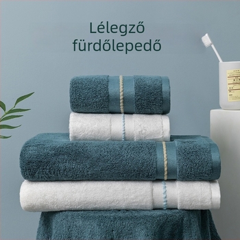 Derton bambusz rostból készült fürdőlepedő, hímzett felülettel, 500g+, 32s cérna