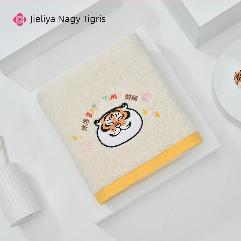 Grace fürdőlepedő Fat Tiger hímzéssel, 100% pamut, 400–500 g tömeg, 32s fonal, Jacquard szövés
