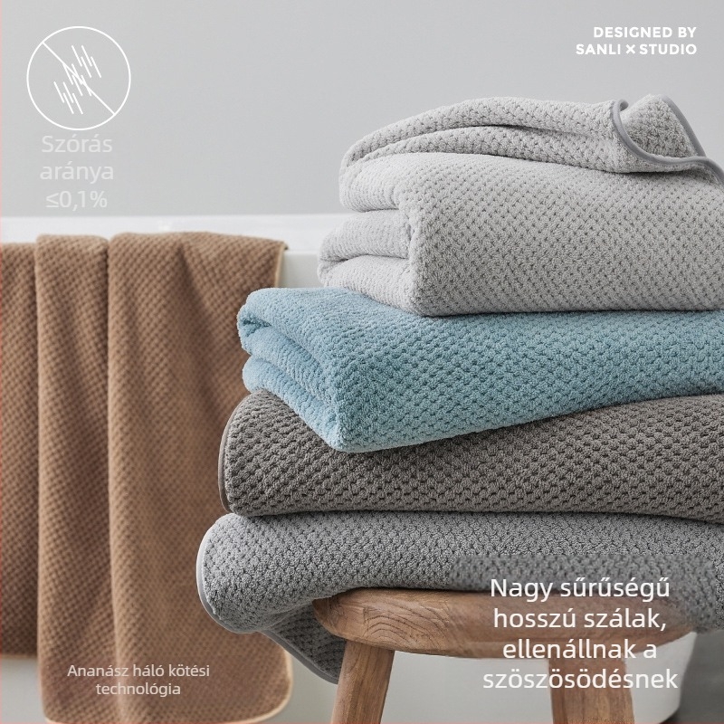 Fürdőlepedő férfiaknak, korall fleece, 300–400 g, 150D, egyszerű szövés, fürdő/strand használatra