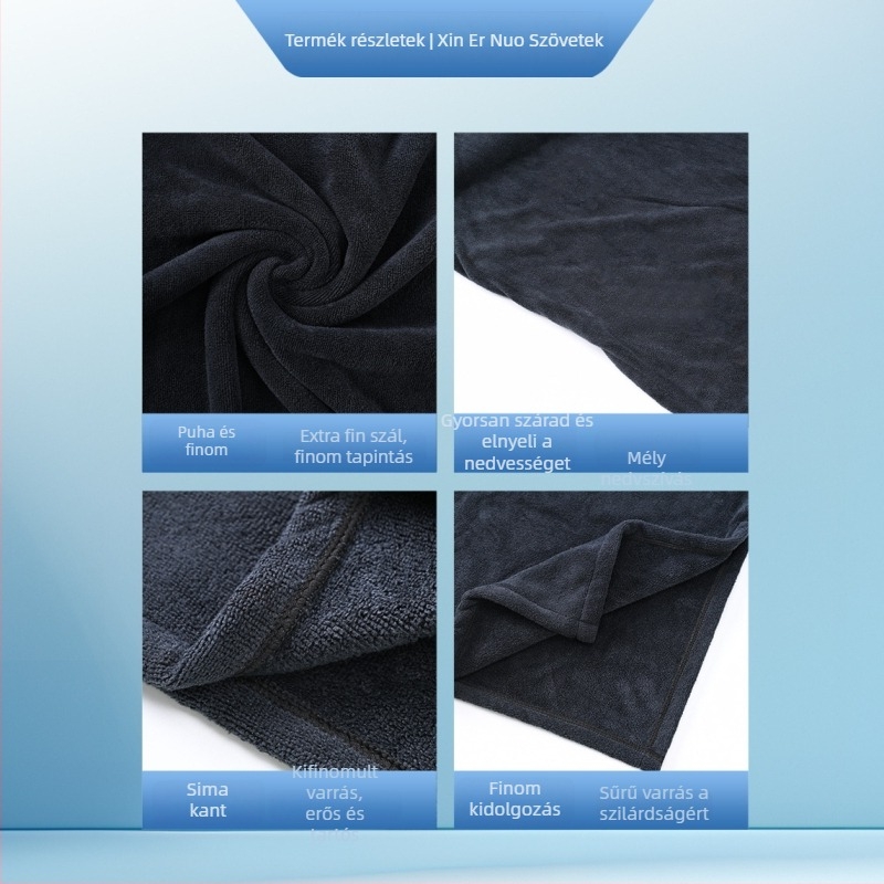 Fürdőköpeny poncsó kapucnival ultra‑finom rostból, gyorsan száradó strandviselet (Anyag: Ultra-fine Fiber; Szálak: 120D; Tömeg: <100 g; Szövés: Plain weave)