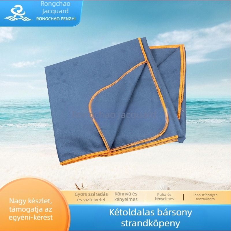 Strandkétoldalú velúr köpeny kapucnival, viselhető fürdőlepedő, 200–300 g, varrás