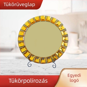Üveglap, kör alakú, átmérő 27–27,9 cm, kézzel rajzolt felület, modern minimalista stílus