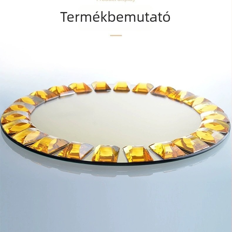 Üveglap, kör alakú, átmérő 27–27,9 cm, kézzel rajzolt felület, modern minimalista stílus