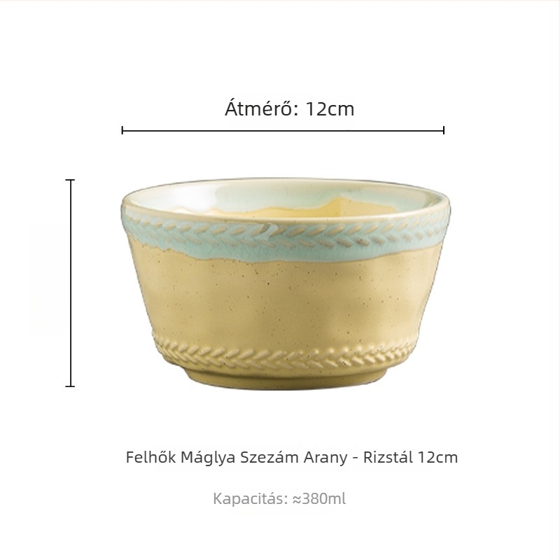 Porcelán étkészlet aláglazúrral, vidéki stílus, szabálytalan forma, mikrohullámú sütőben használható