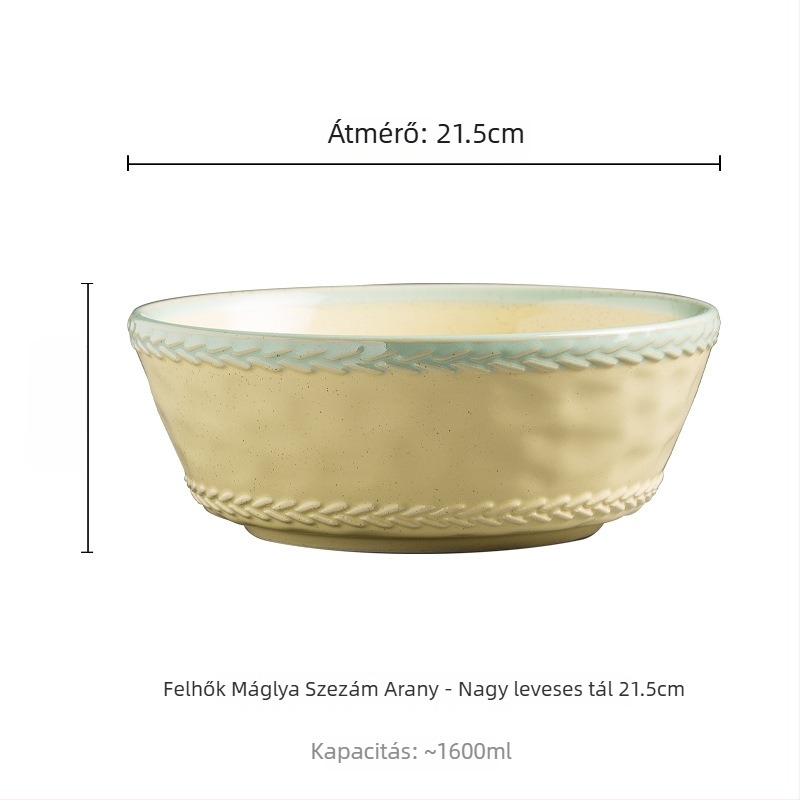 Porcelán étkészlet aláglazúrral, vidéki stílus, szabálytalan forma, mikrohullámú sütőben használható