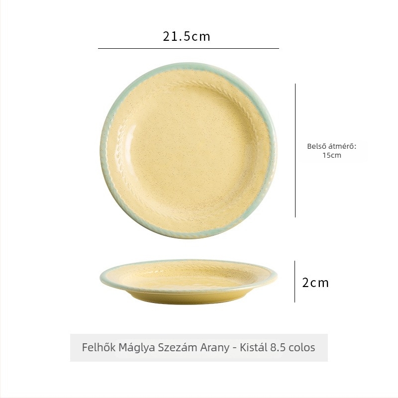 Porcelán étkészlet aláglazúrral, vidéki stílus, szabálytalan forma, mikrohullámú sütőben használható