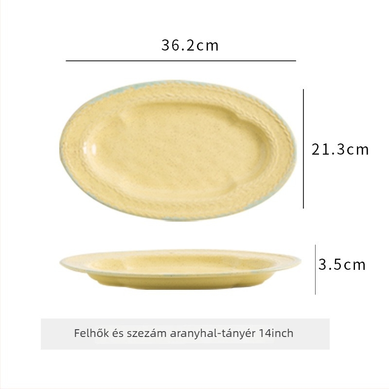 Porcelán étkészlet aláglazúrral, vidéki stílus, szabálytalan forma, mikrohullámú sütőben használható