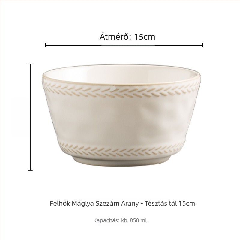 Porcelán étkészlet aláglazúrral, vidéki stílus, szabálytalan forma, mikrohullámú sütőben használható