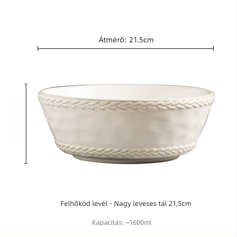 Porcelán étkészlet aláglazúrral, vidéki stílus, szabálytalan forma, mikrohullámú sütőben használható