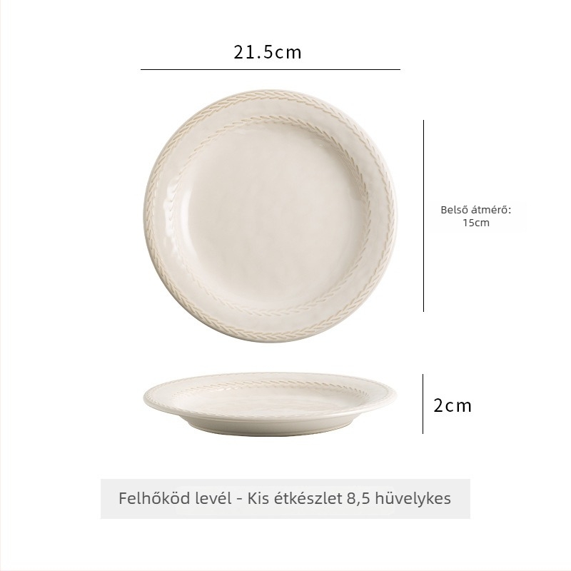 Porcelán étkészlet aláglazúrral, vidéki stílus, szabálytalan forma, mikrohullámú sütőben használható