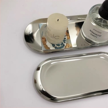 Rozsdamentes acél ovális tálca, tűzálló, aromaterápiás gyertyákhoz, fotólemez és ékszertároláshoz, nordic stílus