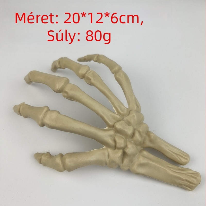 Élethű Halloween-skeleton rekvizit kísértet-házakhoz, bárokhoz és karaoké helyszínekhez — műanyag függő dekoráció törött kéz és tenyércsonttal
