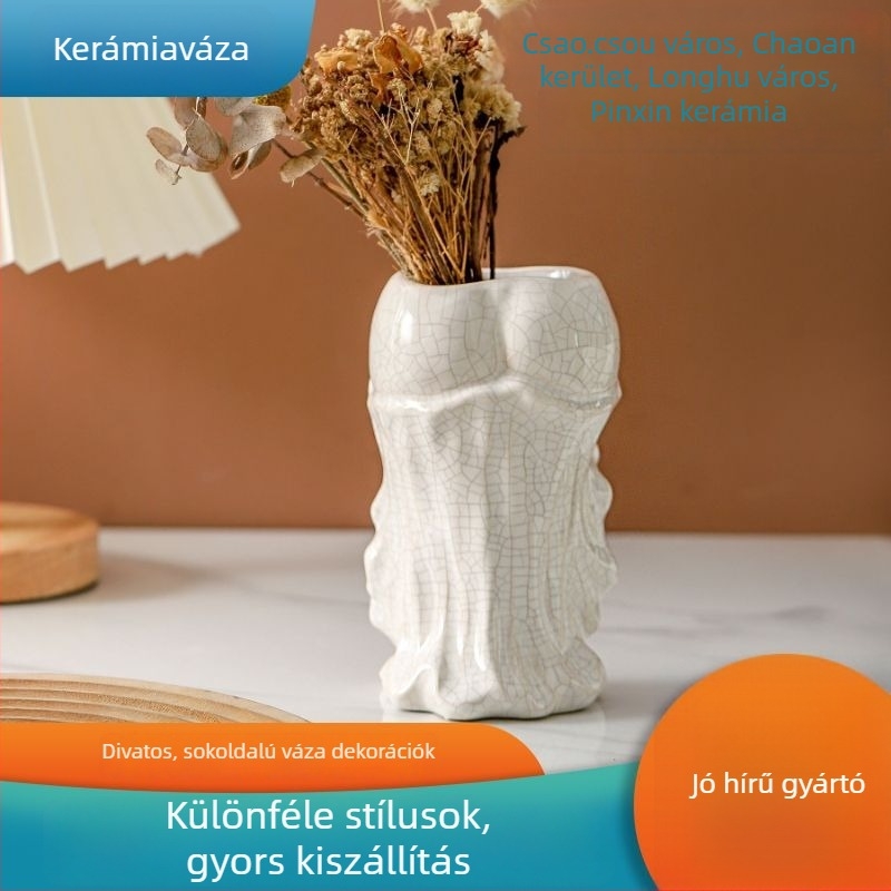 Kerámiaváz nordic stílusban otthoni és irodai dekorációhoz, virágkompozíciókhoz alkalmas.