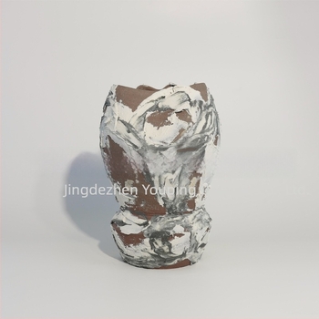 Váza porcelánból, modern-minimalista stílus, retro csíkos dizájn, You Ping Fang, JTCV