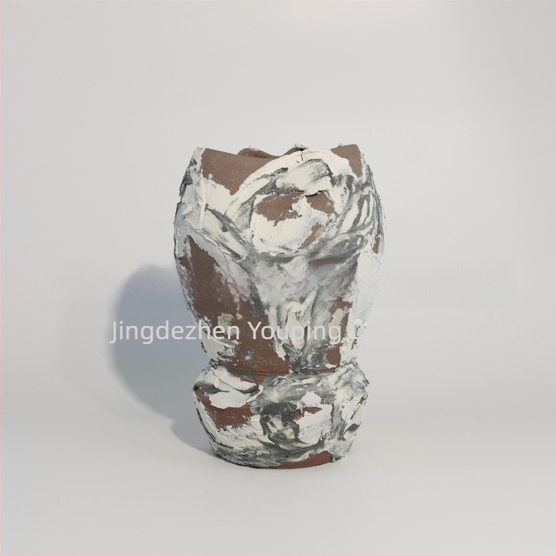 Váza porcelánból, modern-minimalista stílus, retro csíkos dizájn, You Ping Fang, JTCV