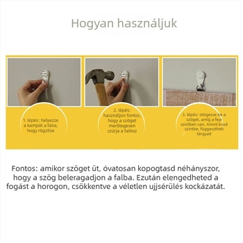 43 darabos láthatatlan műanyag horog készlet fényképkeretekhez és festményekhez (40 horog + 3 eszköz)