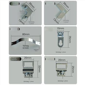 Alumínium ötvözet keret hardver-készlet — keret-szalagok, akasztók és csavarok; mechanikus megmunkálás, testreszabható, modern minimalista stílus