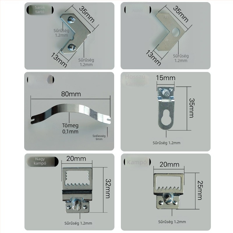 Alumínium ötvözet keret hardver-készlet — keret-szalagok, akasztók és csavarok; mechanikus megmunkálás, testreszabható, modern minimalista stílus