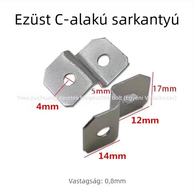 Z alakú sarokcsap keretekhez – galvanizált vasból készült konnektor, elektroplating bevonat, Yaochuang márka, zacskós csomagolás