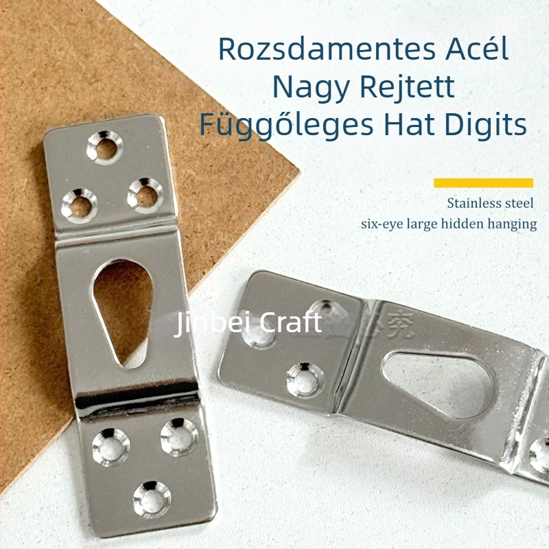 Rejtett keret akasztó, rozsdamentes acélból, csavaros rögzítés, hatlyukas, modern minimál stílusú