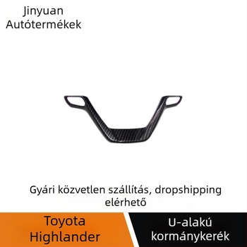 U-alakú kormánykerék dekoratív elem, ABS műanyagból, Toyota Highlander (2015–2019) kompatibilis, logó nélkül