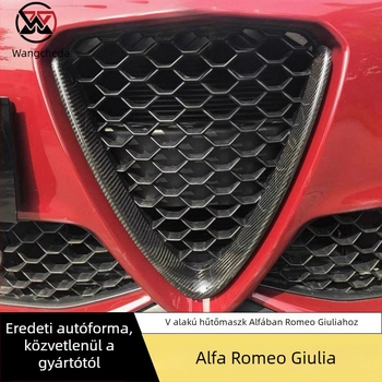 Karbon szálas V-stílusú hűtőmaszk keret Alfa Romeo Giulia számára, négyleaf lóhere mintázattal