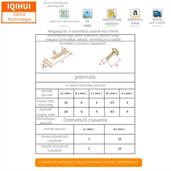 IQIHUI Kétoldalú recés kampó öncsavaros csavarokkal, elektroplattált fém