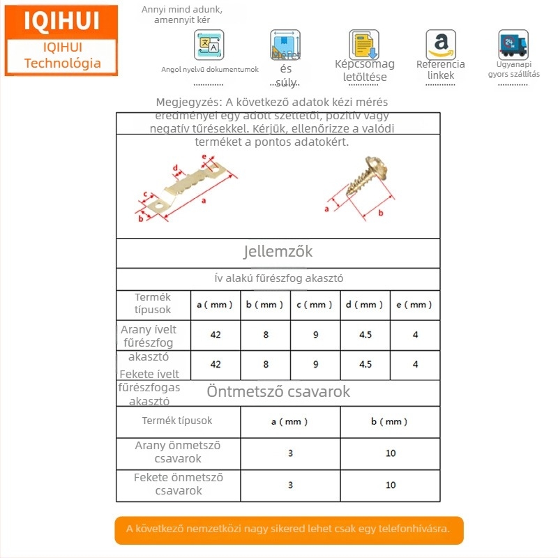 IQIHUI Kétoldalú recés kampó öncsavaros csavarokkal, elektroplattált fém