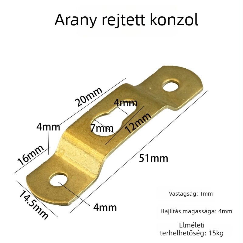 Fém keret-hardver keresztszemes kapcsoláshoz fotókerethez rejtett csattal és nagy kampóval