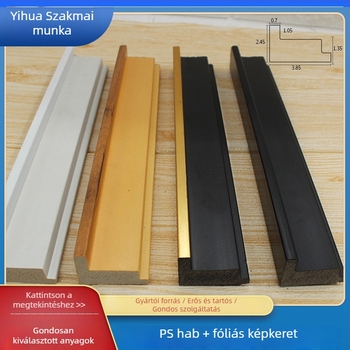 Keretcsík - gyanta, injekciós öntés, L-alakú keret, 3,05 m hosszú, 66 db, modern minimalista stílus