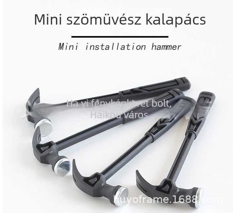 Fotókeret-kiegészítő, mini karmás kalapács, fém, modern minimalist stílus, nappali