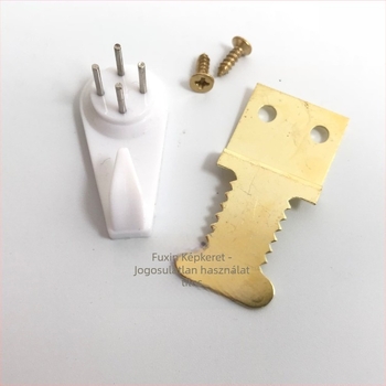 Fém képkeret horog halcsont mintázatú és fogazott akasztóval, rejtett függesztés (Fém; Nem importált; szeg)