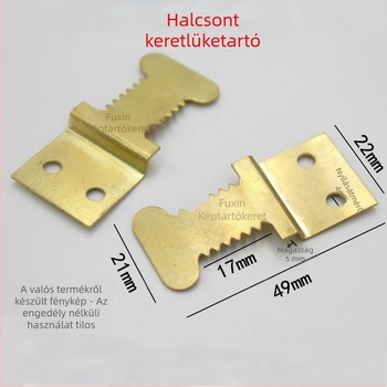 Fém képkeret horog halcsont mintázatú és fogazott akasztóval, rejtett függesztés (Fém; Nem importált; szeg)