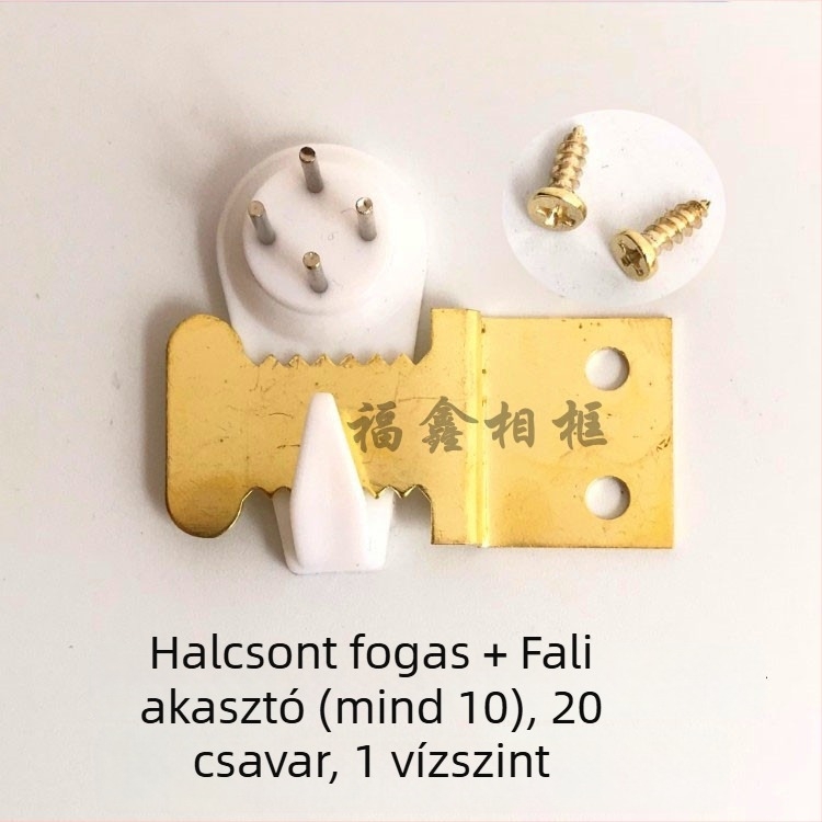 Fém képkeret horog halcsont mintázatú és fogazott akasztóval, rejtett függesztés (Fém; Nem importált; szeg)