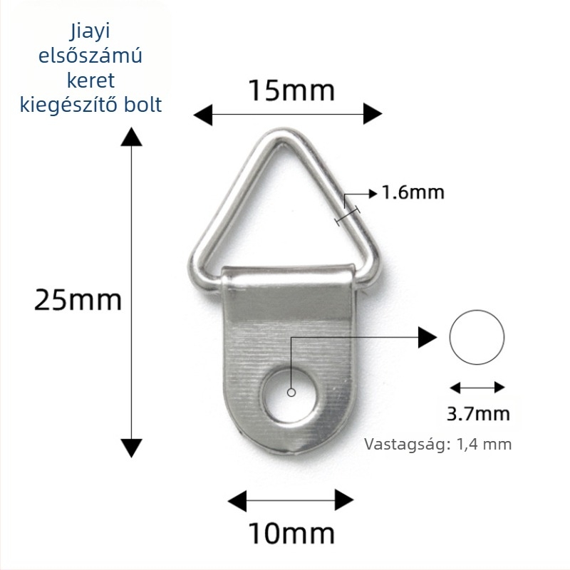 Fém karika háromszög alakú kis fotókerethez, 15–25 mm, elektroplatált bevonattal, testreszabható, 1000 db/csomag