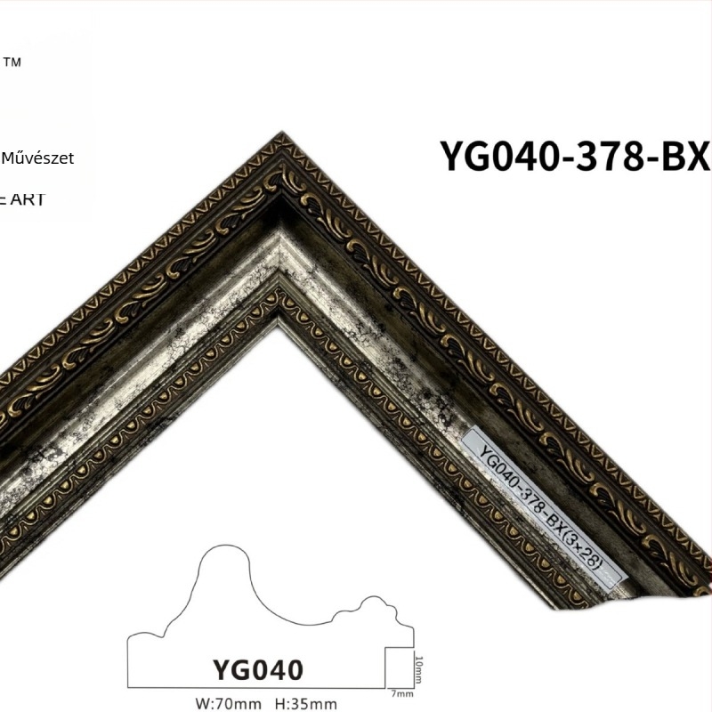 PS habos fotókeret, gravírozott kivitel, Zhongke Yg040, retro palota stílusú külső keret olajfestményekhez